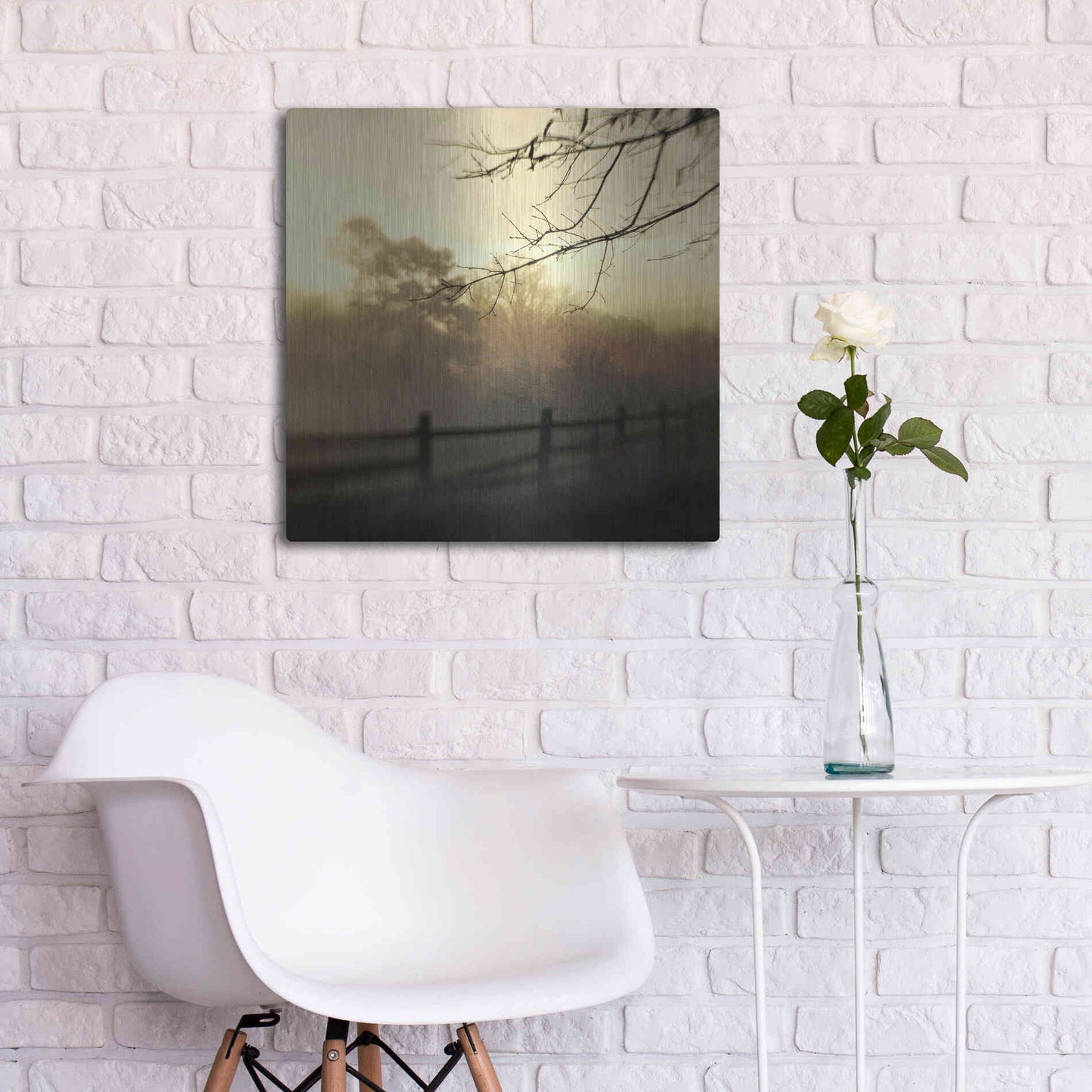 Luxe Metal Art 'At Dawn' by Dawn D Hanna, Metal Wall Art,24x24