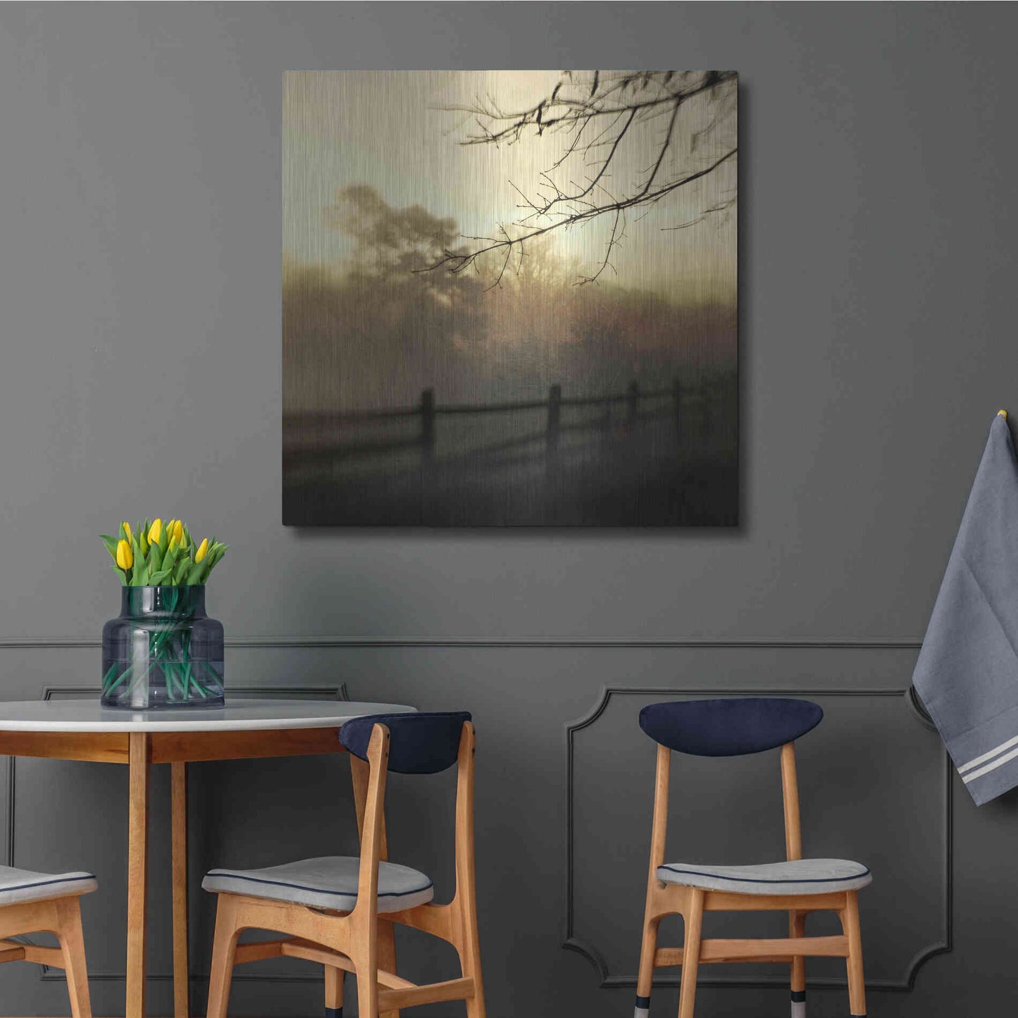 Luxe Metal Art 'At Dawn' by Dawn D Hanna, Metal Wall Art,36x36