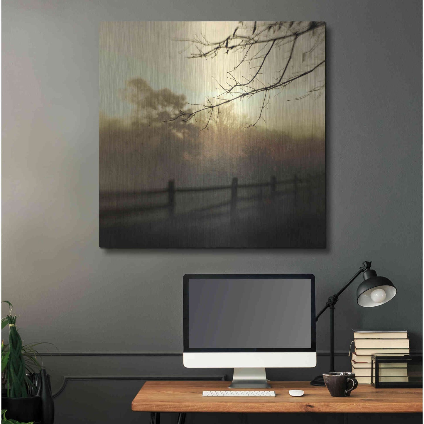 Luxe Metal Art 'At Dawn' by Dawn D Hanna, Metal Wall Art,36x36