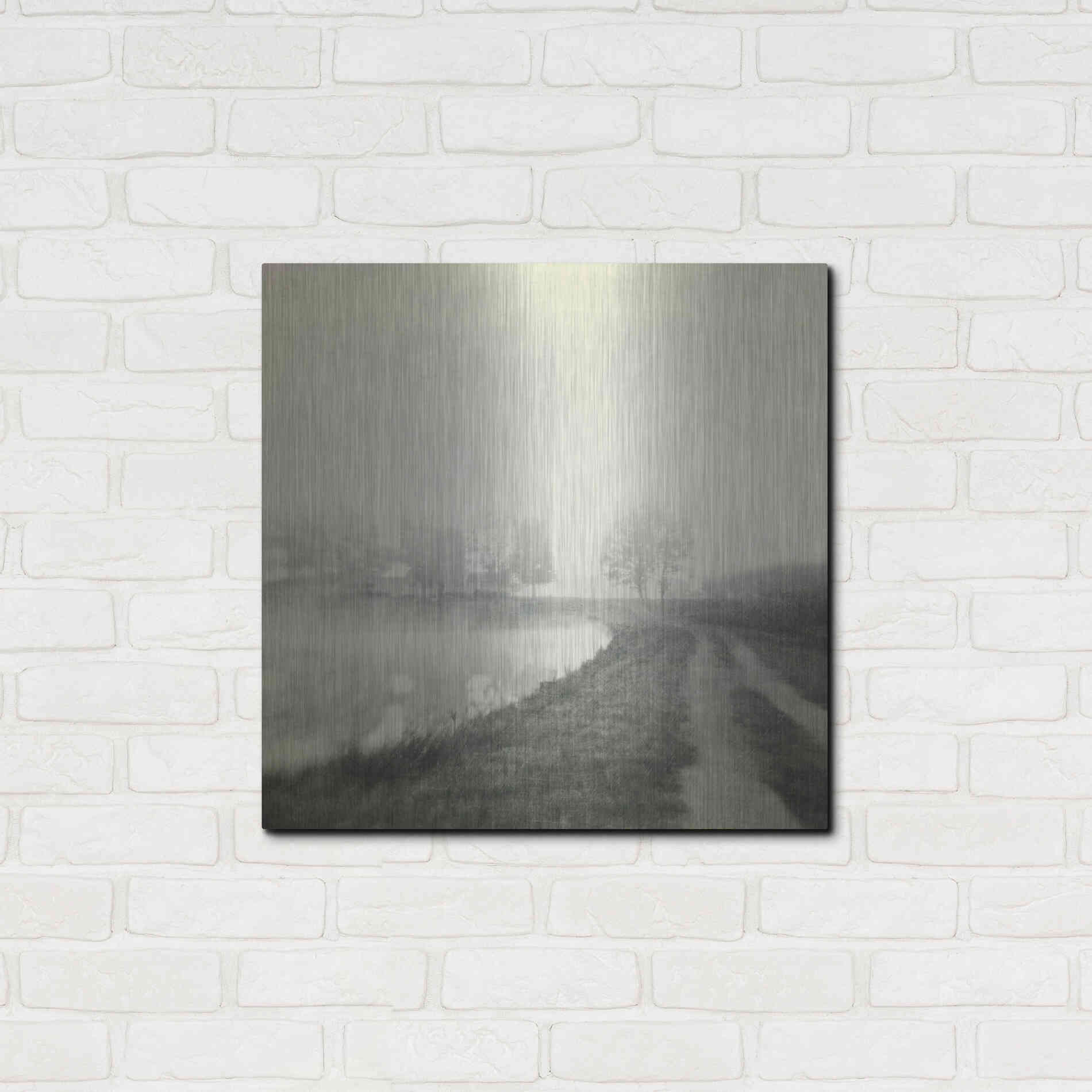 Luxe Metal Art 'Foggy Sunrise' by Dawn D Hanna, Metal Wall Art,24x24