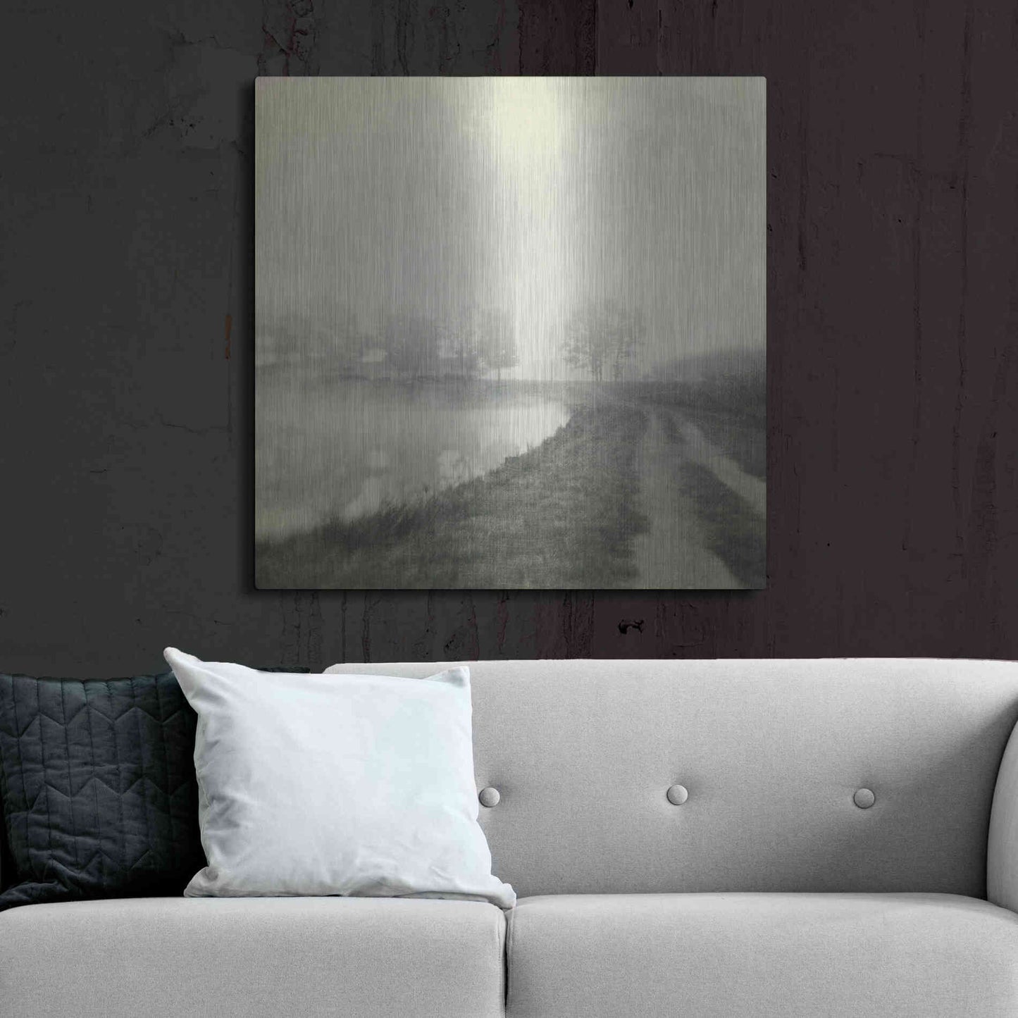 Luxe Metal Art 'Foggy Sunrise' by Dawn D Hanna, Metal Wall Art,36x36