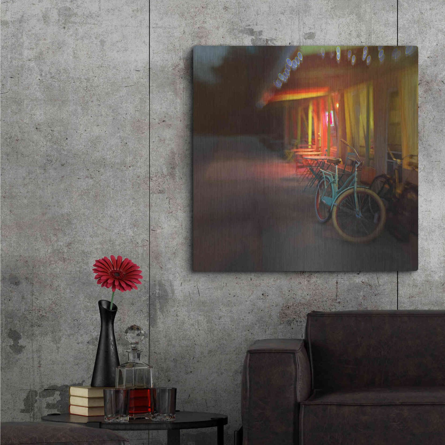 Luxe Metal Art 'Jennifer’s Bike' by Dawn D Hanna, Metal Wall Art,36x36