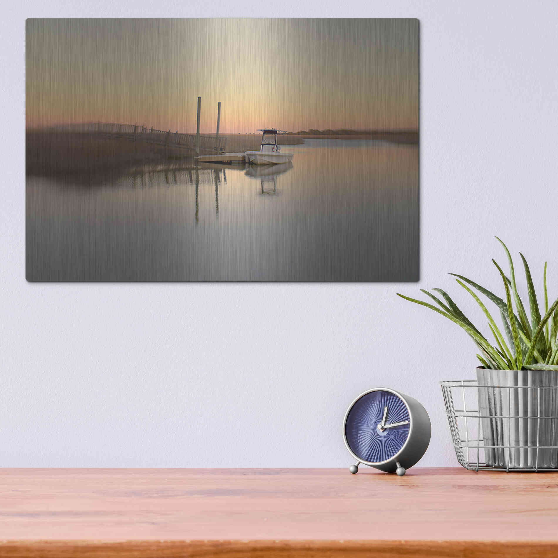 Luxe Metal Art 'Murrells Inlet' by Dawn D Hanna, Metal Wall Art,16x12