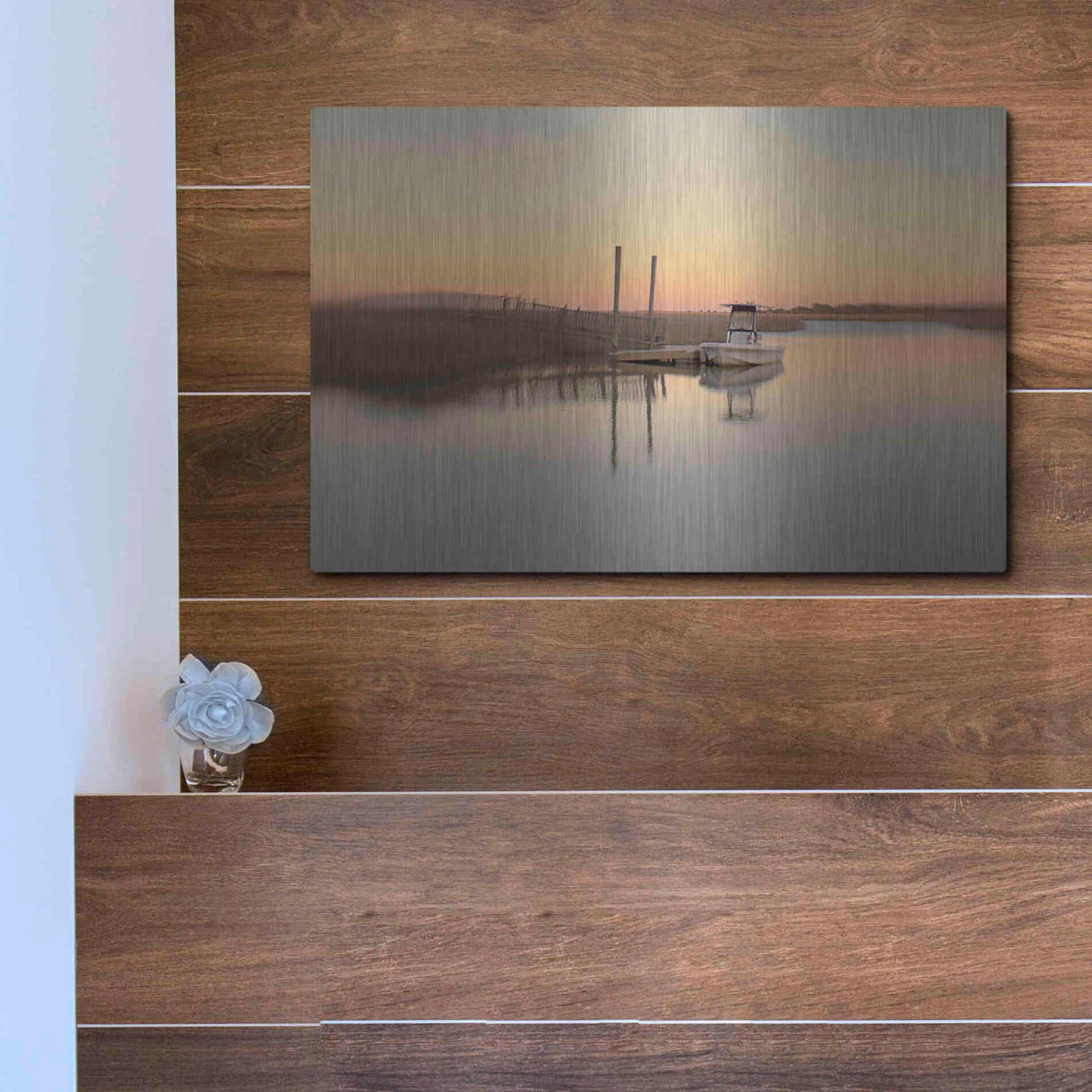 Luxe Metal Art 'Murrells Inlet' by Dawn D Hanna, Metal Wall Art,16x12