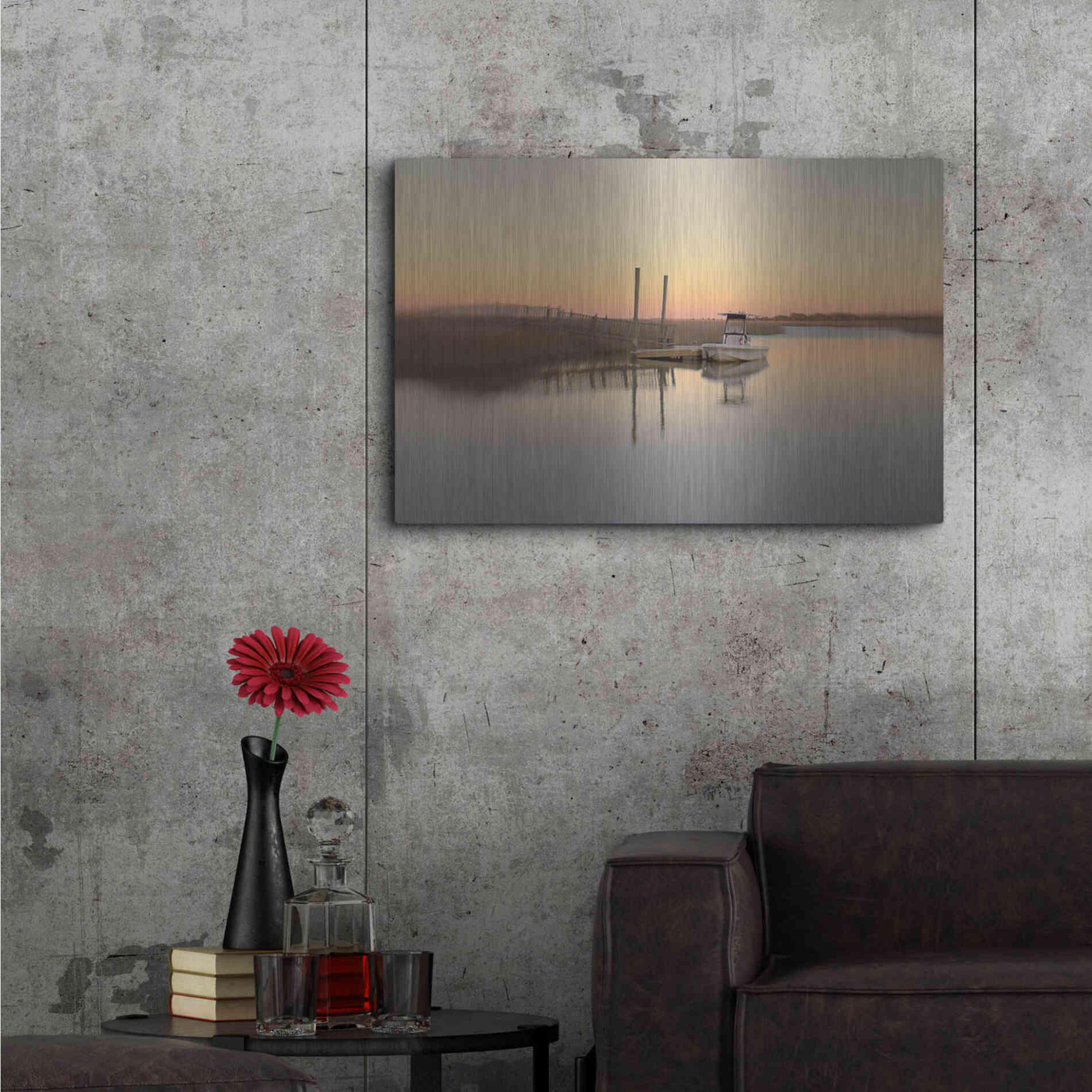 Luxe Metal Art 'Murrells Inlet' by Dawn D Hanna, Metal Wall Art,36x24