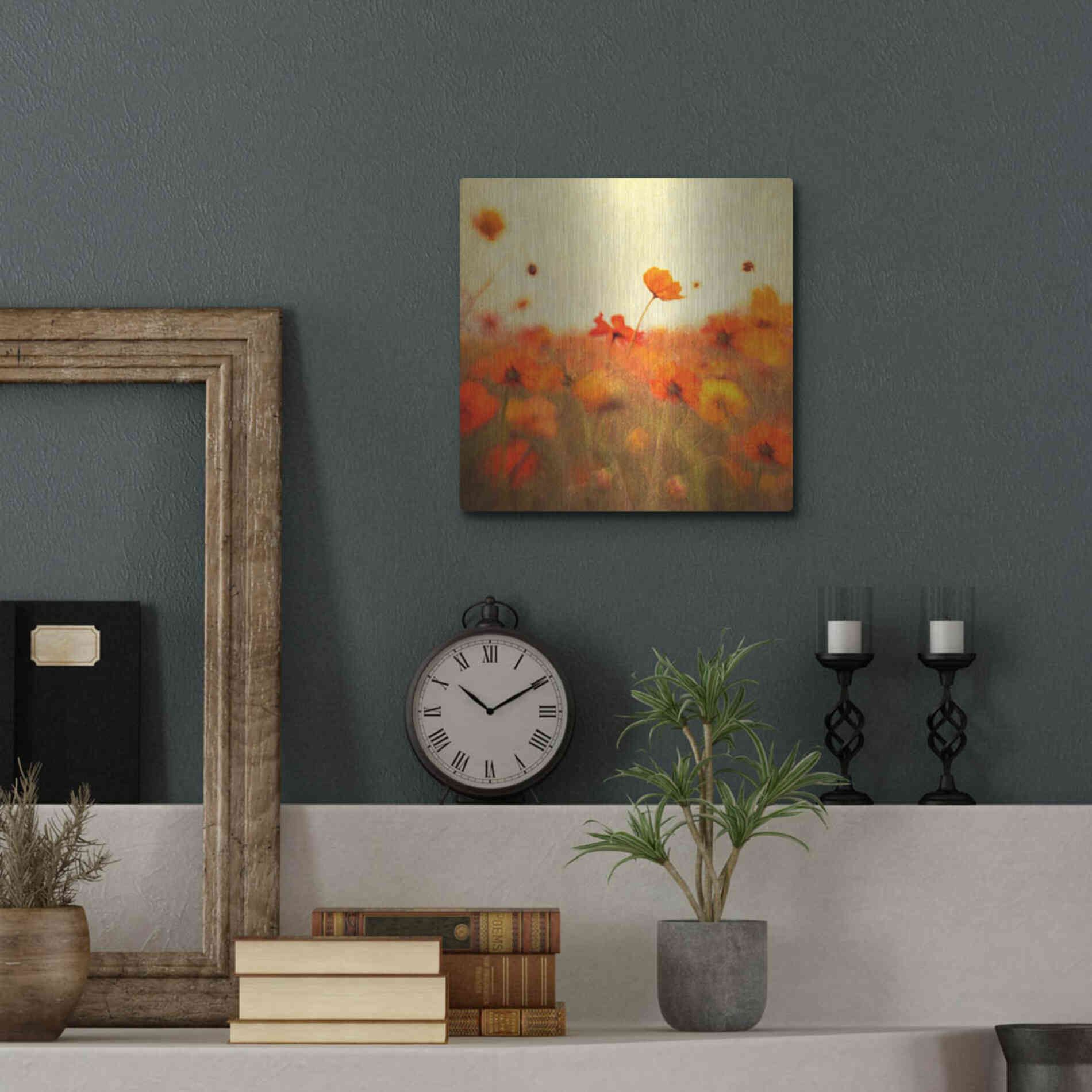 Luxe Metal Art 'Orange Happiness' by Dawn D Hanna, Metal Wall Art,12x12