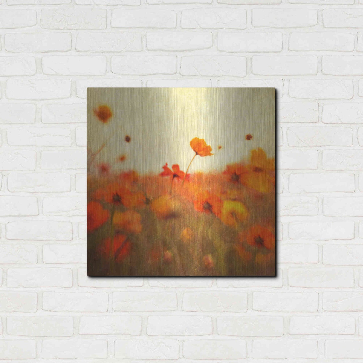 Luxe Metal Art 'Orange Happiness' by Dawn D Hanna, Metal Wall Art,24x24