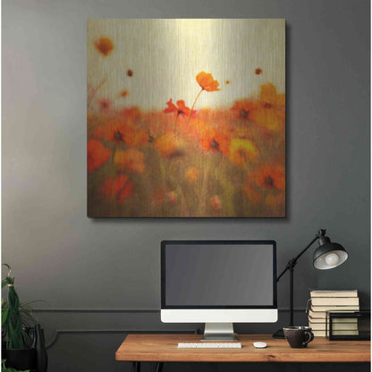 Luxe Metal Art 'Orange Happiness' by Dawn D Hanna, Metal Wall Art,36x36