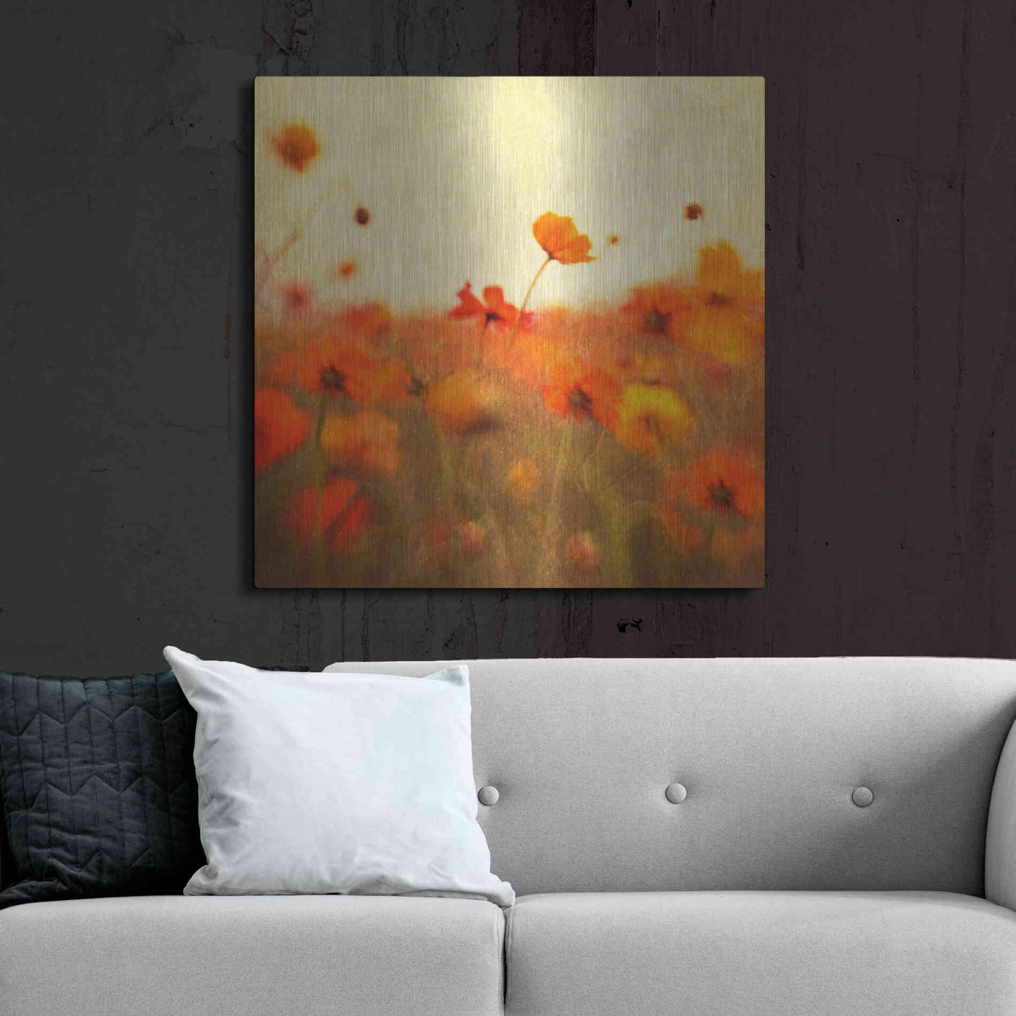 Luxe Metal Art 'Orange Happiness' by Dawn D Hanna, Metal Wall Art,36x36