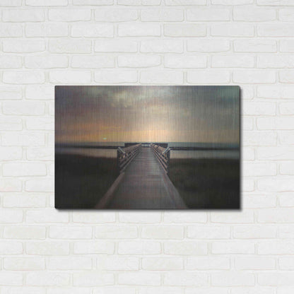 Luxe Metal Art 'Sunset Pier' by Dawn D Hanna, Metal Wall Art,36x24