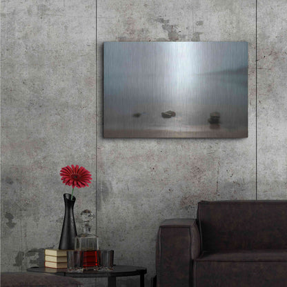 Luxe Metal Art 'Three Rocks' by Dawn D Hanna, Metal Wall Art,36x24