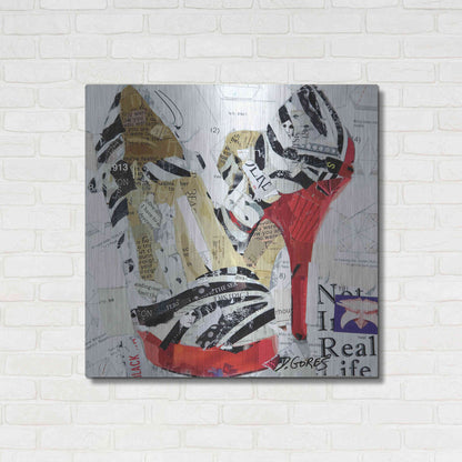 Luxe Metal Art 'Not in Real Life' by Derek Gores, Metal Wall Art,36x36