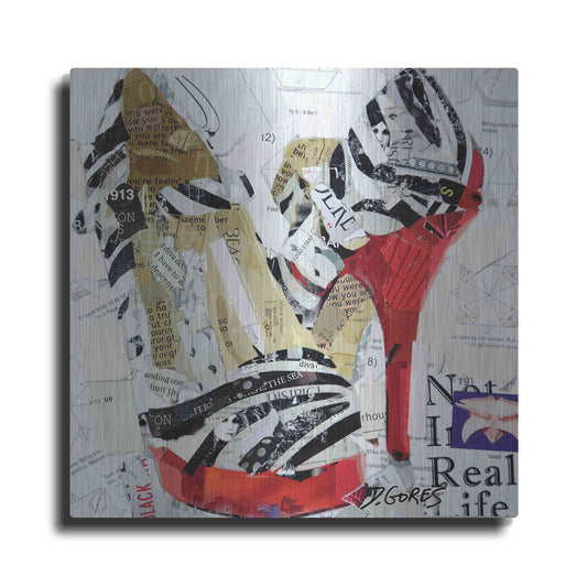 Luxe Metal Art 'Not in Real Life' by Derek Gores, Metal Wall Art