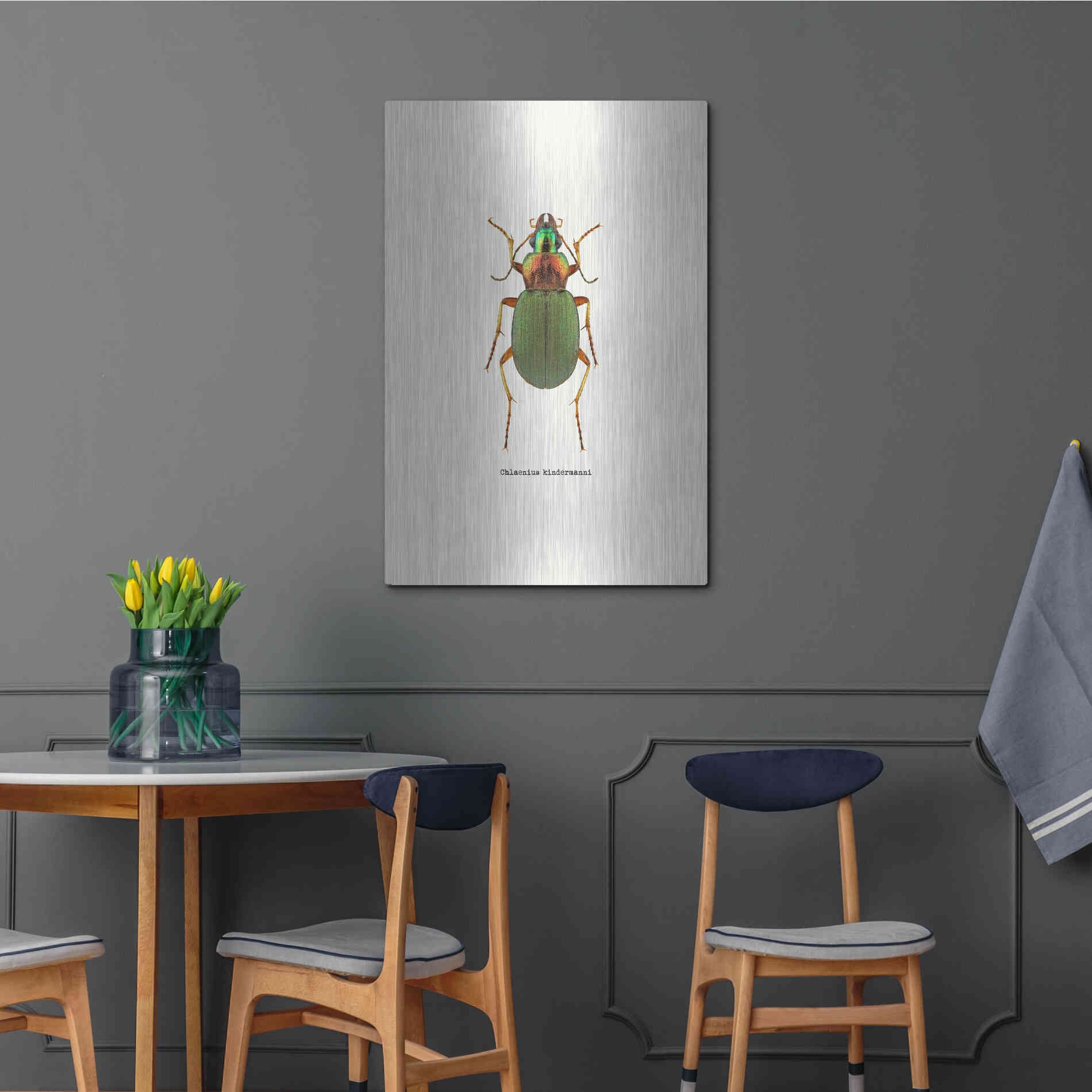 Luxe Metal Art 'Beetle Green' by GraphINC, Metal Wall Art,24x36