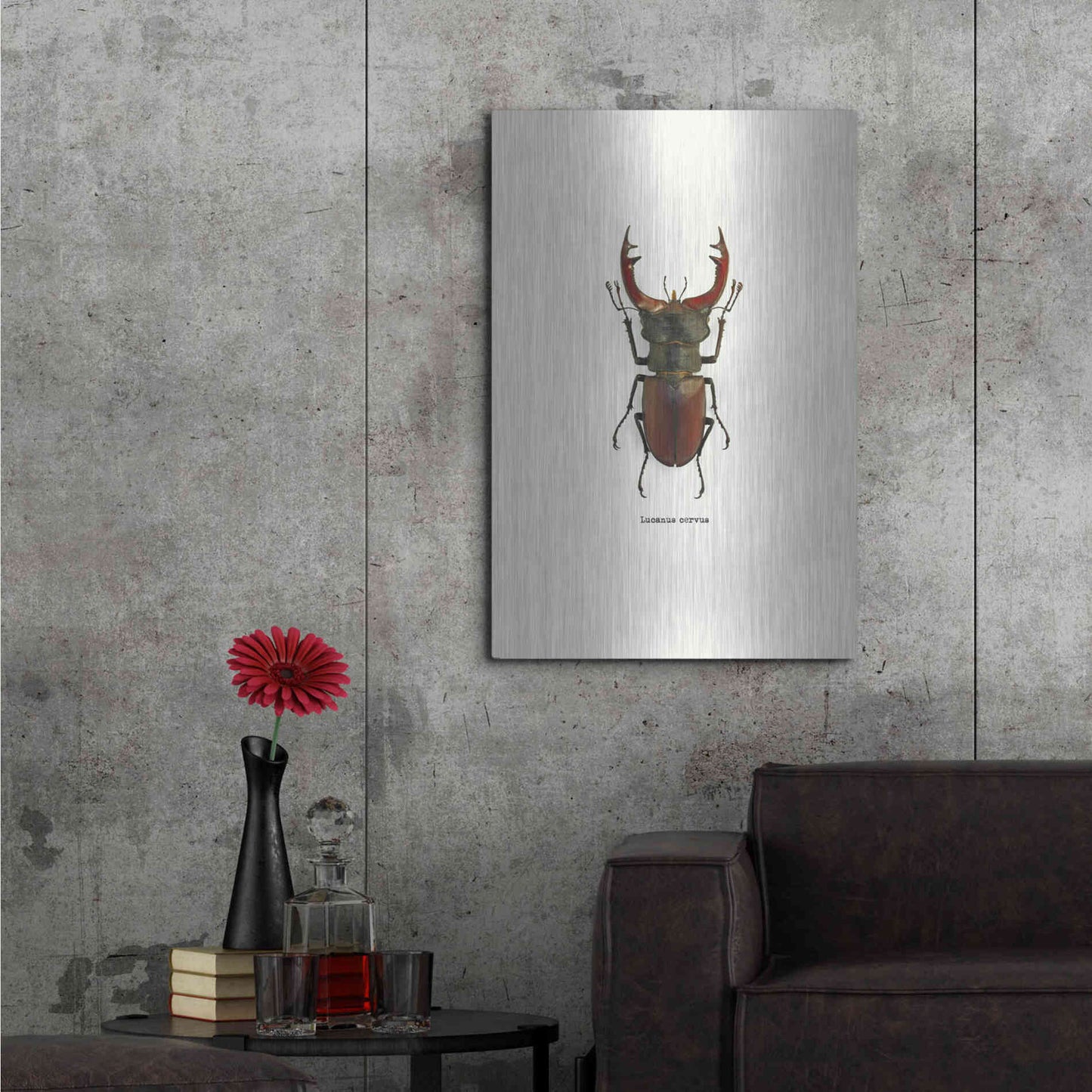 Luxe Metal Art 'Beetle Red' by GraphINC, Metal Wall Art,24x36