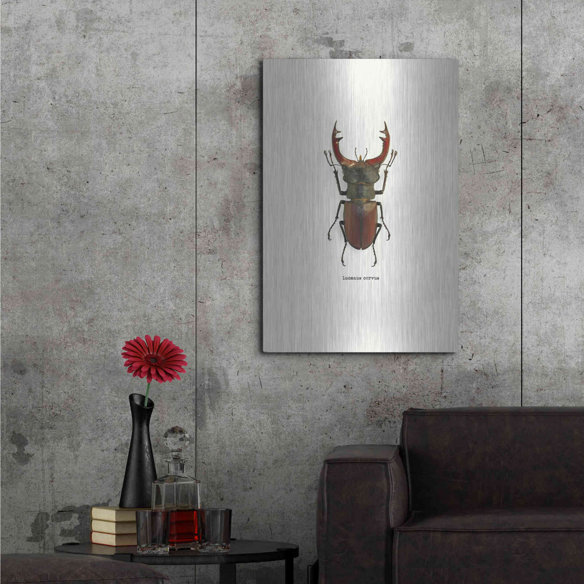 Luxe Metal Art 'Beetle Red' by GraphINC, Metal Wall Art,24x36