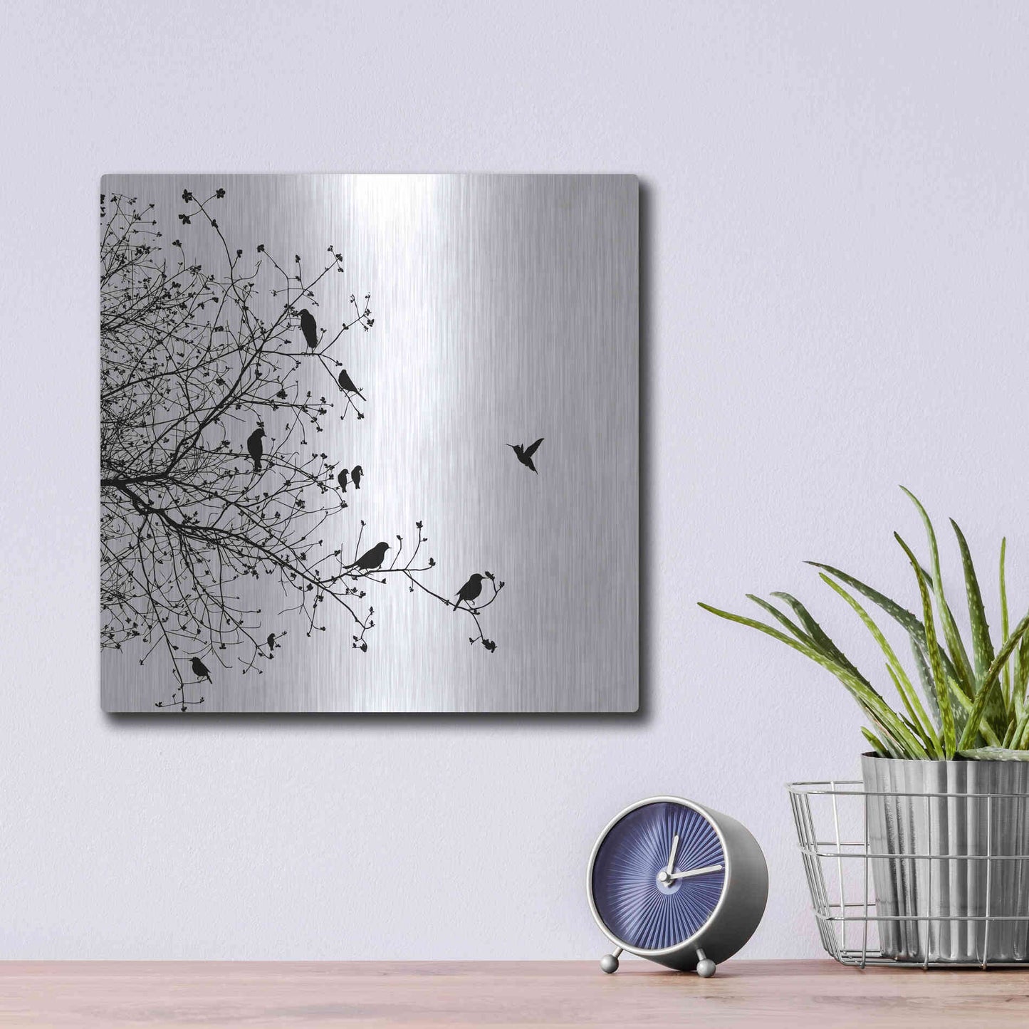 Luxe Metal Art 'Bird I' by GraphINC, Metal Wall Art,12x12