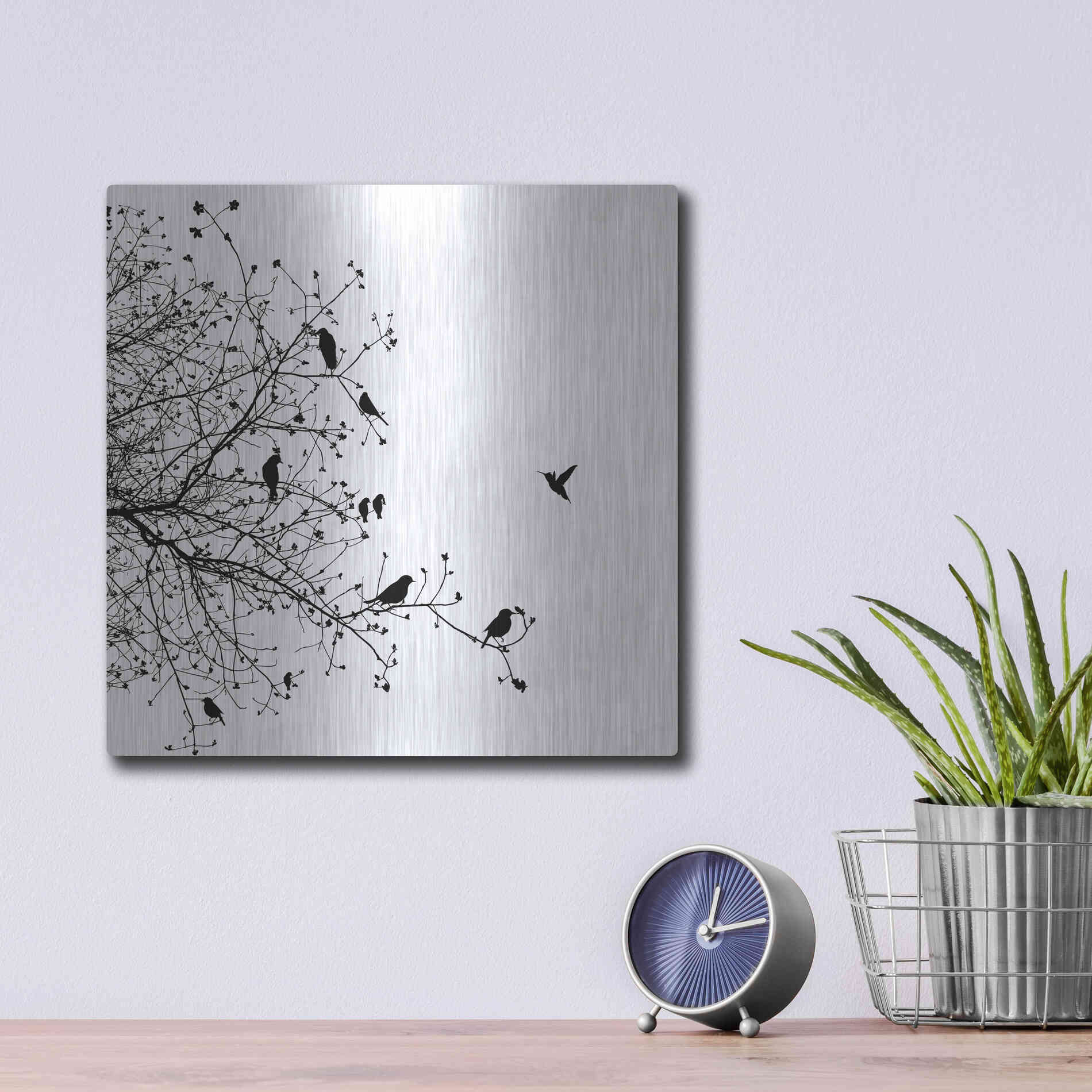 Luxe Metal Art 'Bird I' by GraphINC, Metal Wall Art,12x12