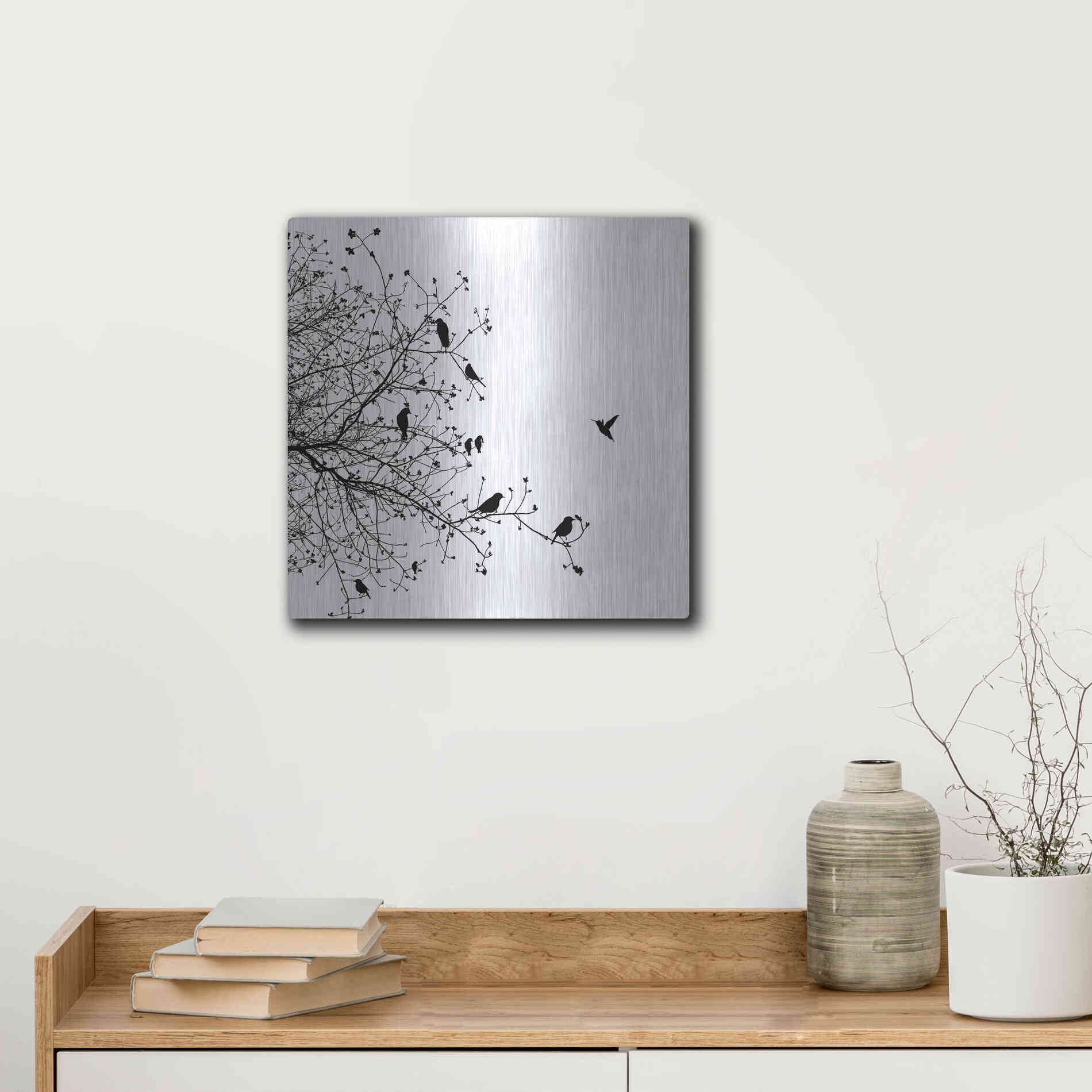 Luxe Metal Art 'Bird I' by GraphINC, Metal Wall Art,12x12