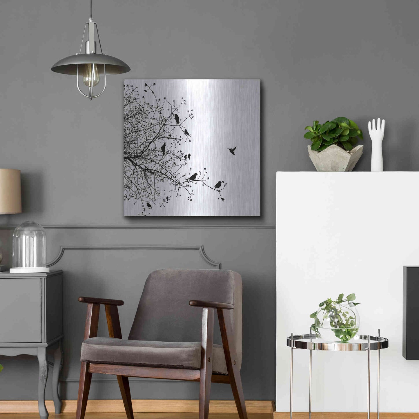 Luxe Metal Art 'Bird I' by GraphINC, Metal Wall Art,24x24