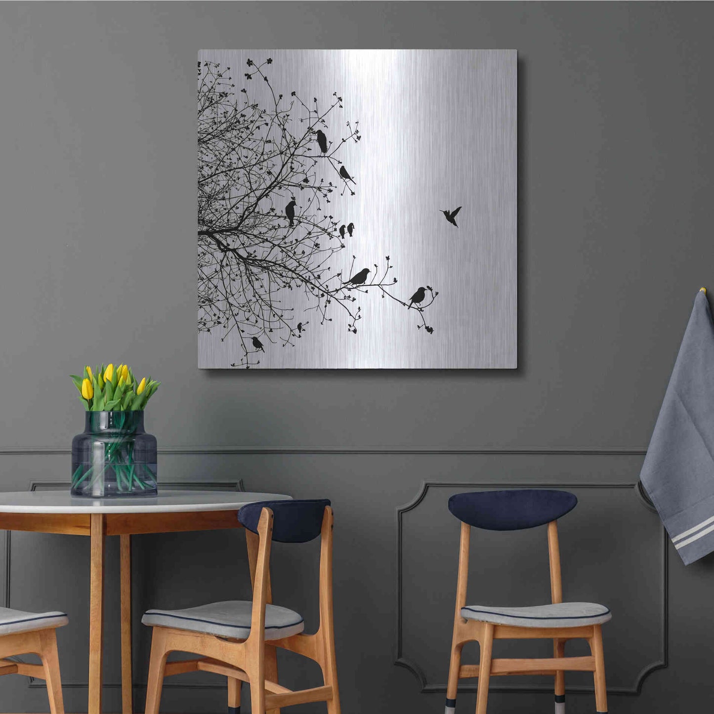 Luxe Metal Art 'Bird I' by GraphINC, Metal Wall Art,36x36