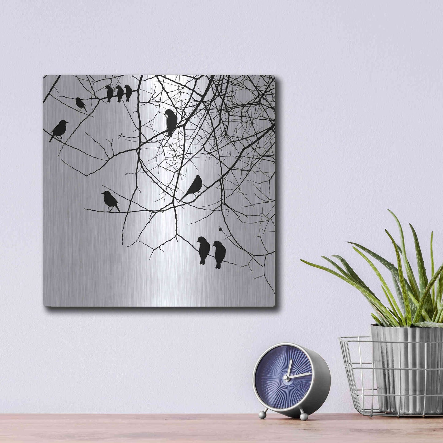 Luxe Metal Art 'Bird II' by GraphINC, Metal Wall Art,12x12