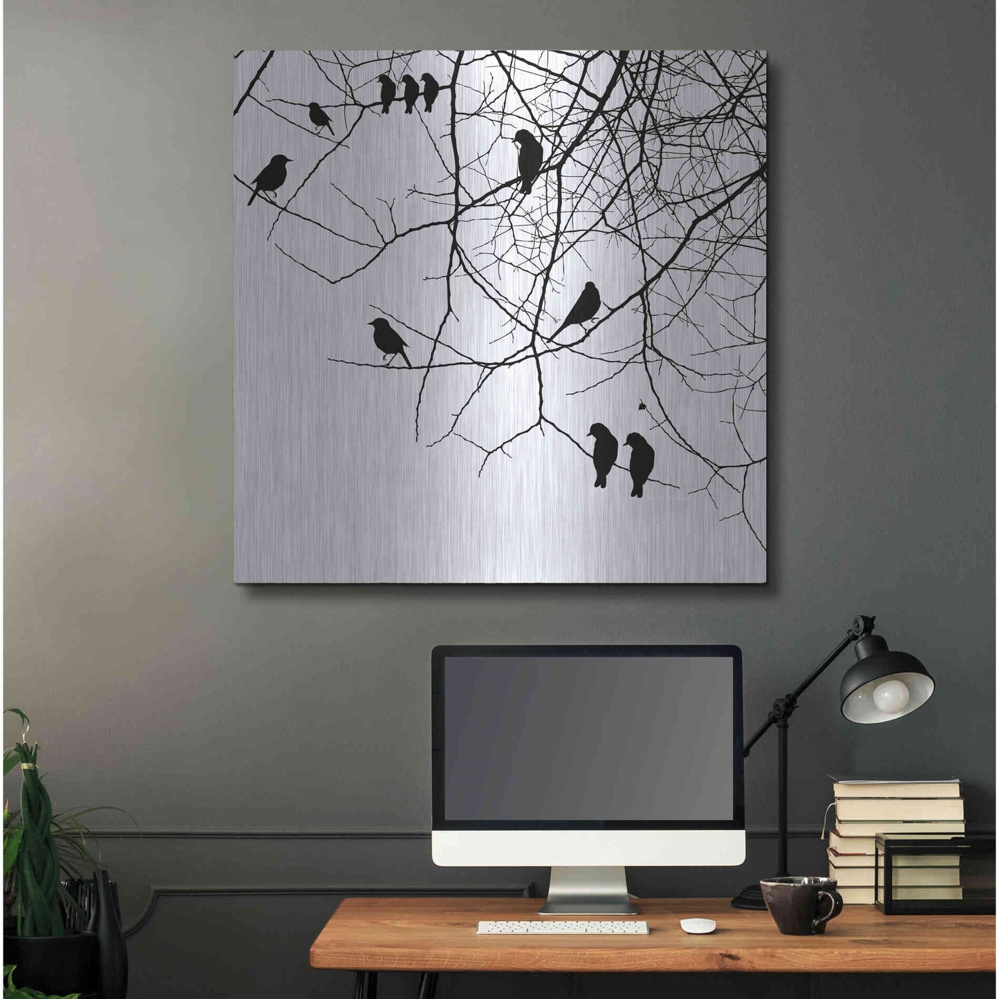 Luxe Metal Art 'Bird II' by GraphINC, Metal Wall Art,36x36