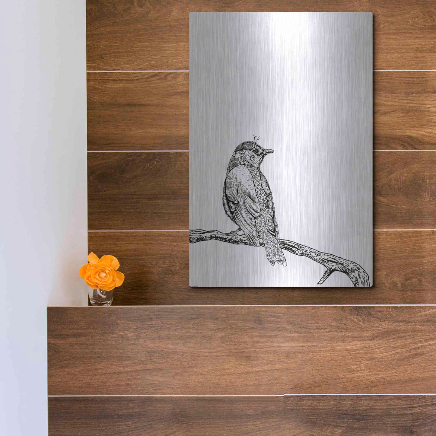 Luxe Metal Art 'Bird III' by GraphINC, Metal Wall Art,12x16