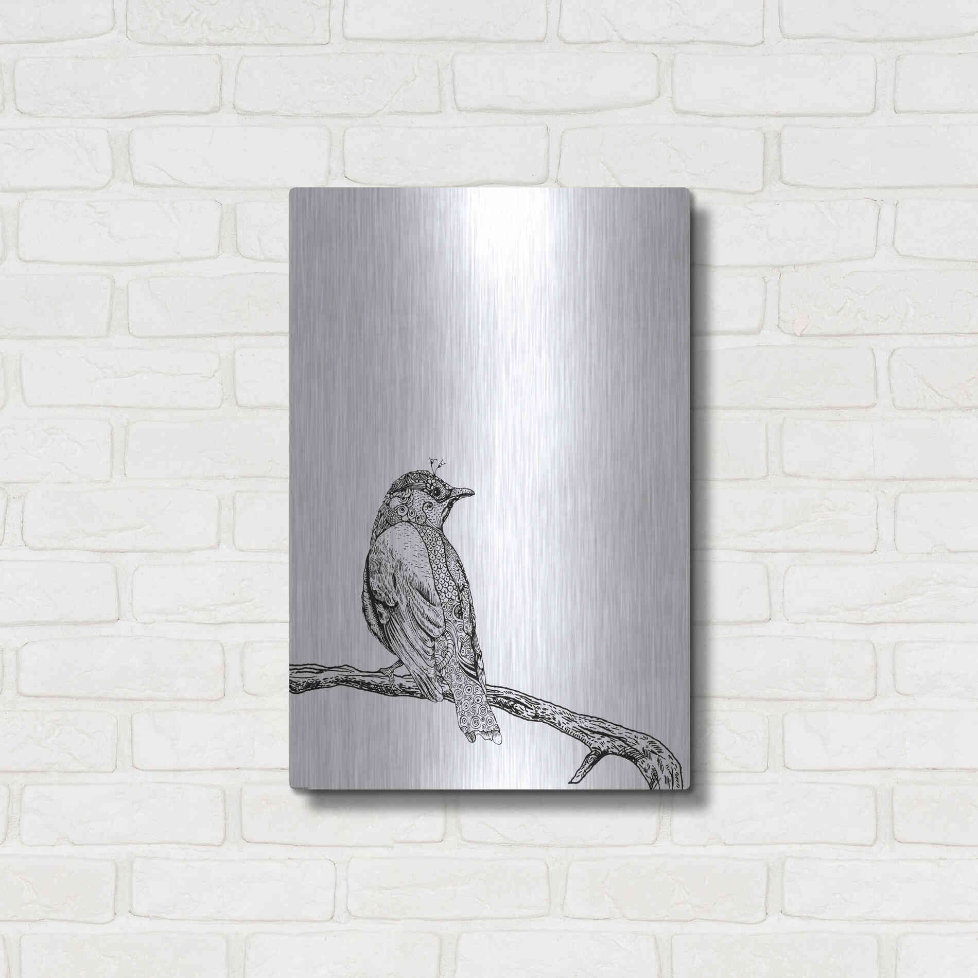 Luxe Metal Art 'Bird III' by GraphINC, Metal Wall Art,16x24