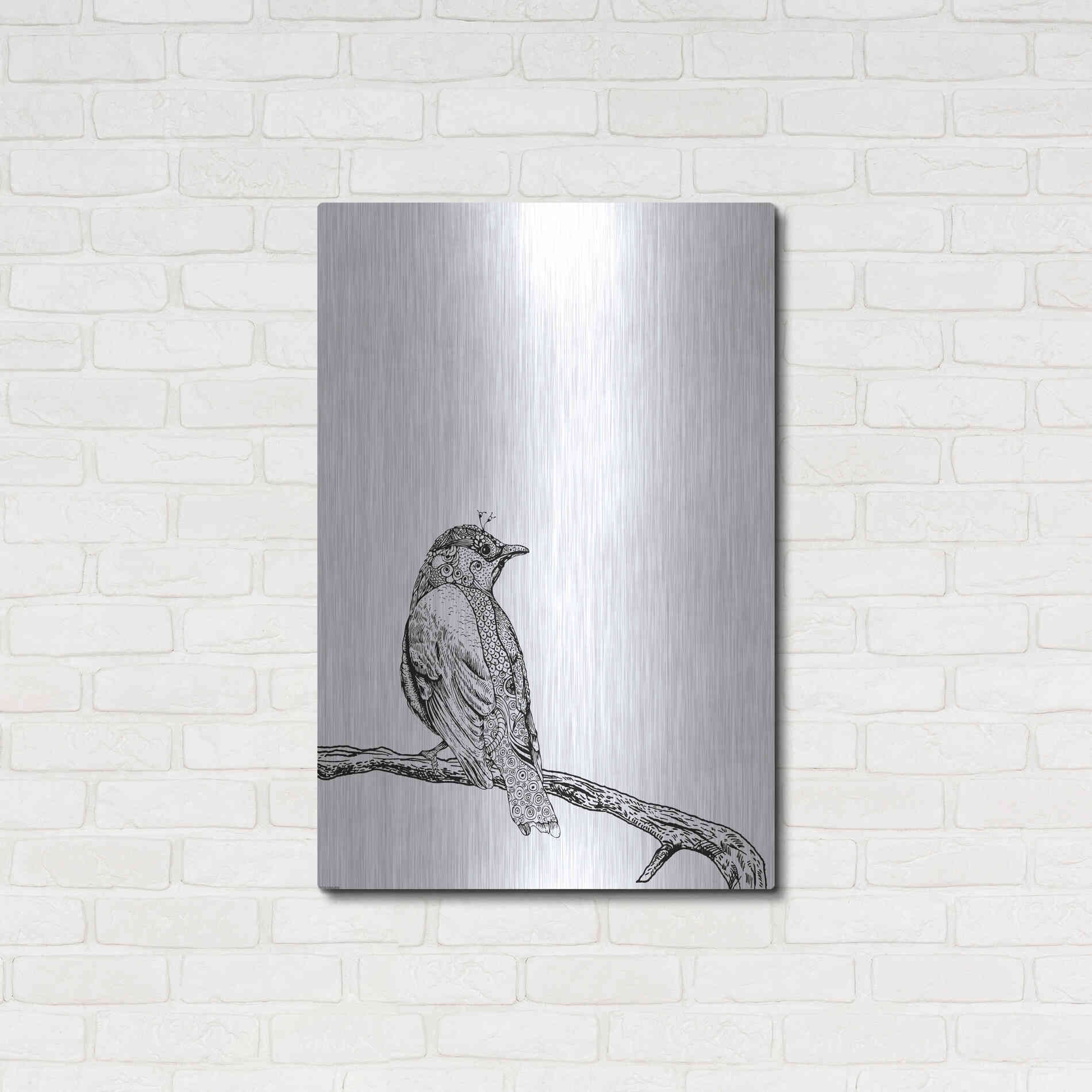 Luxe Metal Art 'Bird III' by GraphINC, Metal Wall Art,24x36