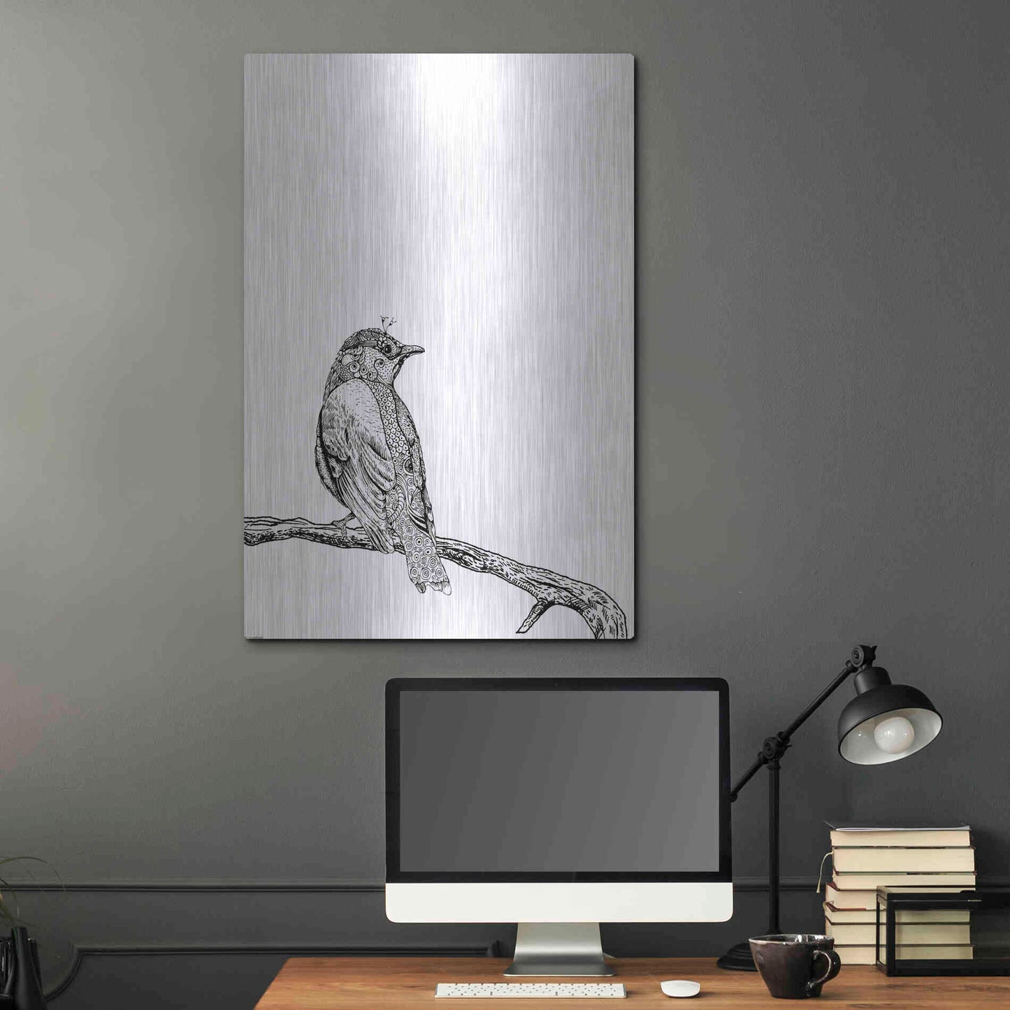 Luxe Metal Art 'Bird III' by GraphINC, Metal Wall Art,24x36