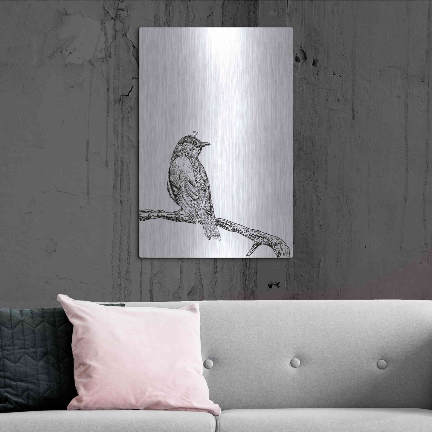 Luxe Metal Art 'Bird III' by GraphINC, Metal Wall Art,24x36