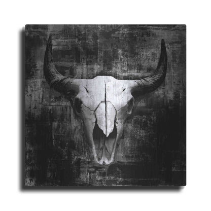 Luxe Metal Art 'Black Cowskull' by GraphINC, Metal Wall Art