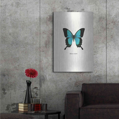 Luxe Metal Art 'Blue Butterfly' by GraphINC, Metal Wall Art,24x36