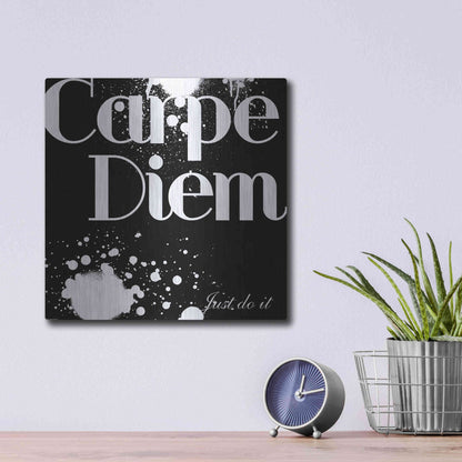 Luxe Metal Art 'Carpe Diem' by GraphINC, Metal Wall Art,12x12