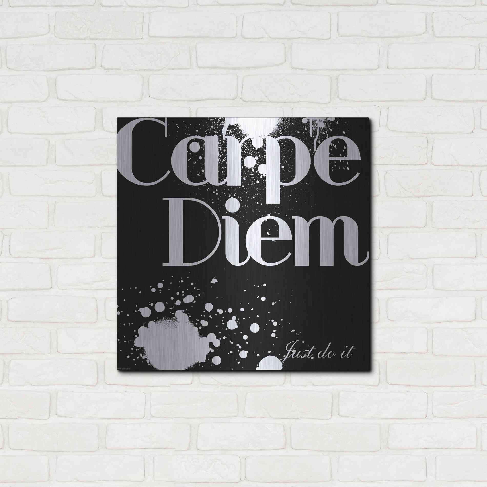 Luxe Metal Art 'Carpe Diem' by GraphINC, Metal Wall Art,24x24