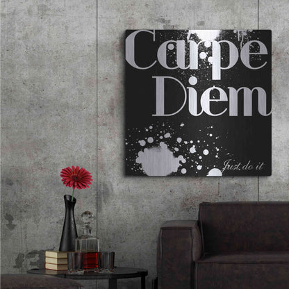 Luxe Metal Art 'Carpe Diem' by GraphINC, Metal Wall Art,36x36