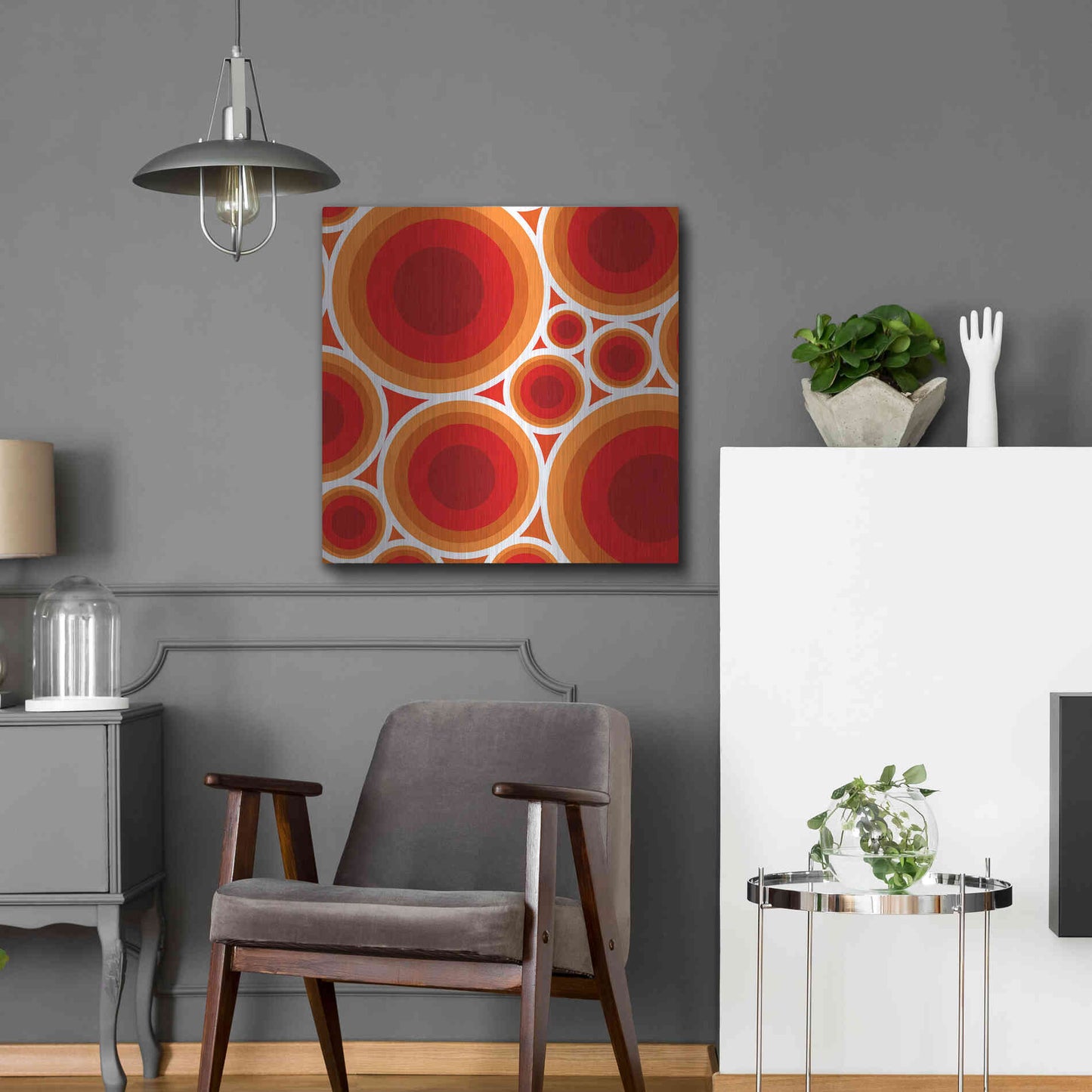 Luxe Metal Art 'Circles 1' by GraphINC, Metal Wall Art,24x24