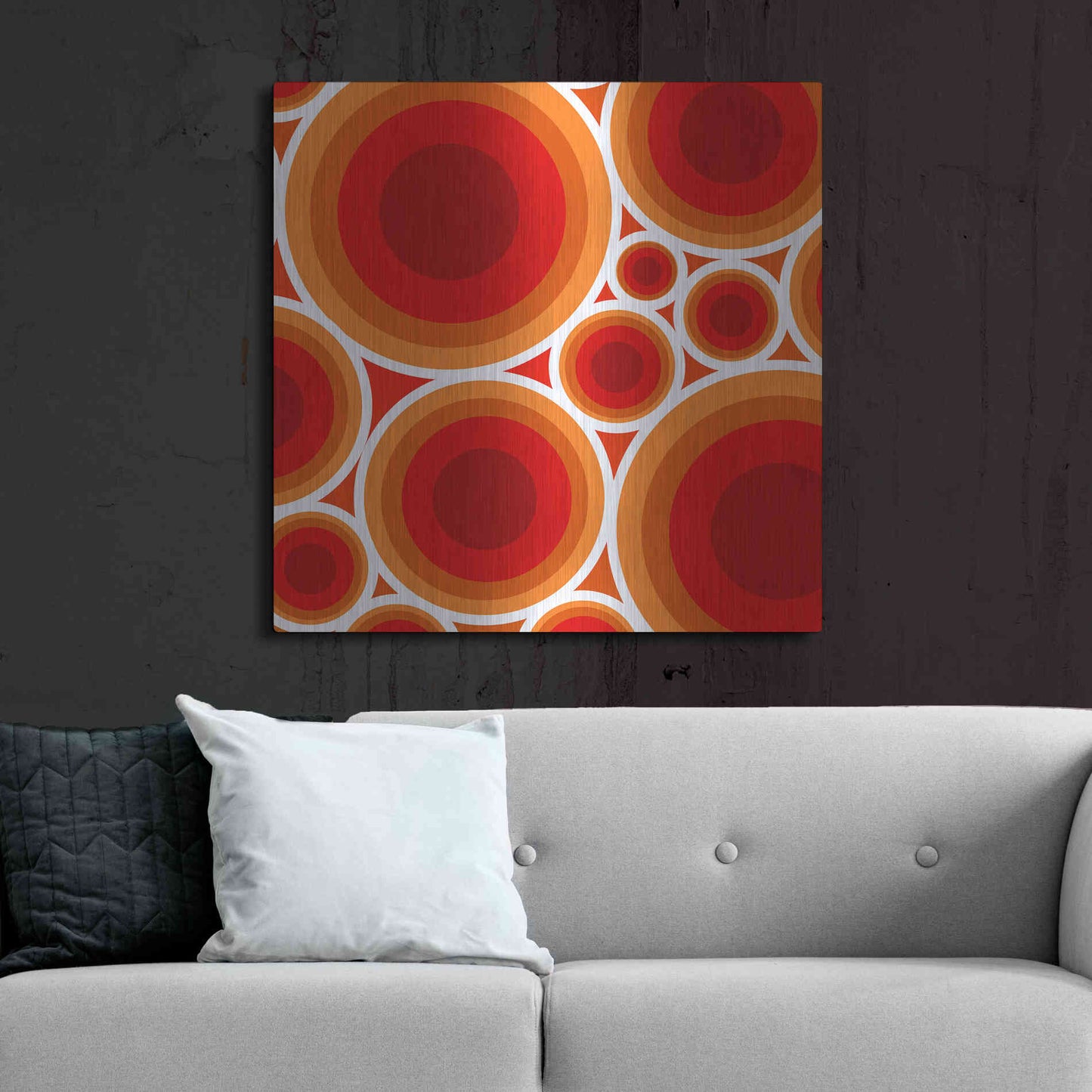 Luxe Metal Art 'Circles 1' by GraphINC, Metal Wall Art,36x36