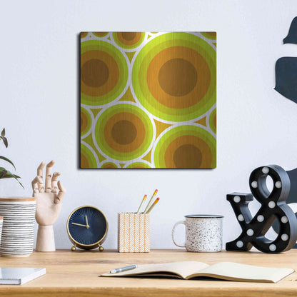 Luxe Metal Art 'Circles 2' by GraphINC, Metal Wall Art,12x12