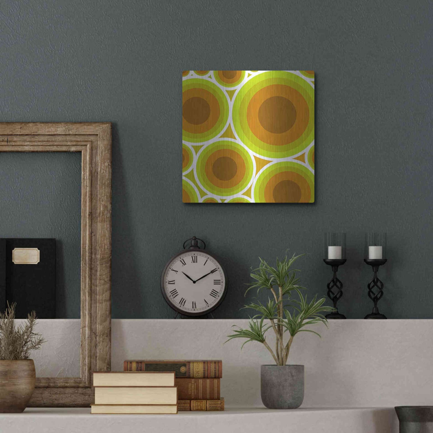 Luxe Metal Art 'Circles 2' by GraphINC, Metal Wall Art,12x12