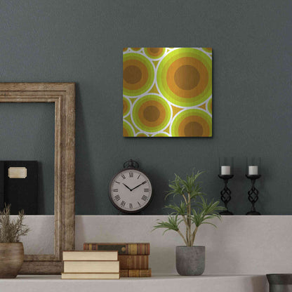 Luxe Metal Art 'Circles 2' by GraphINC, Metal Wall Art,12x12