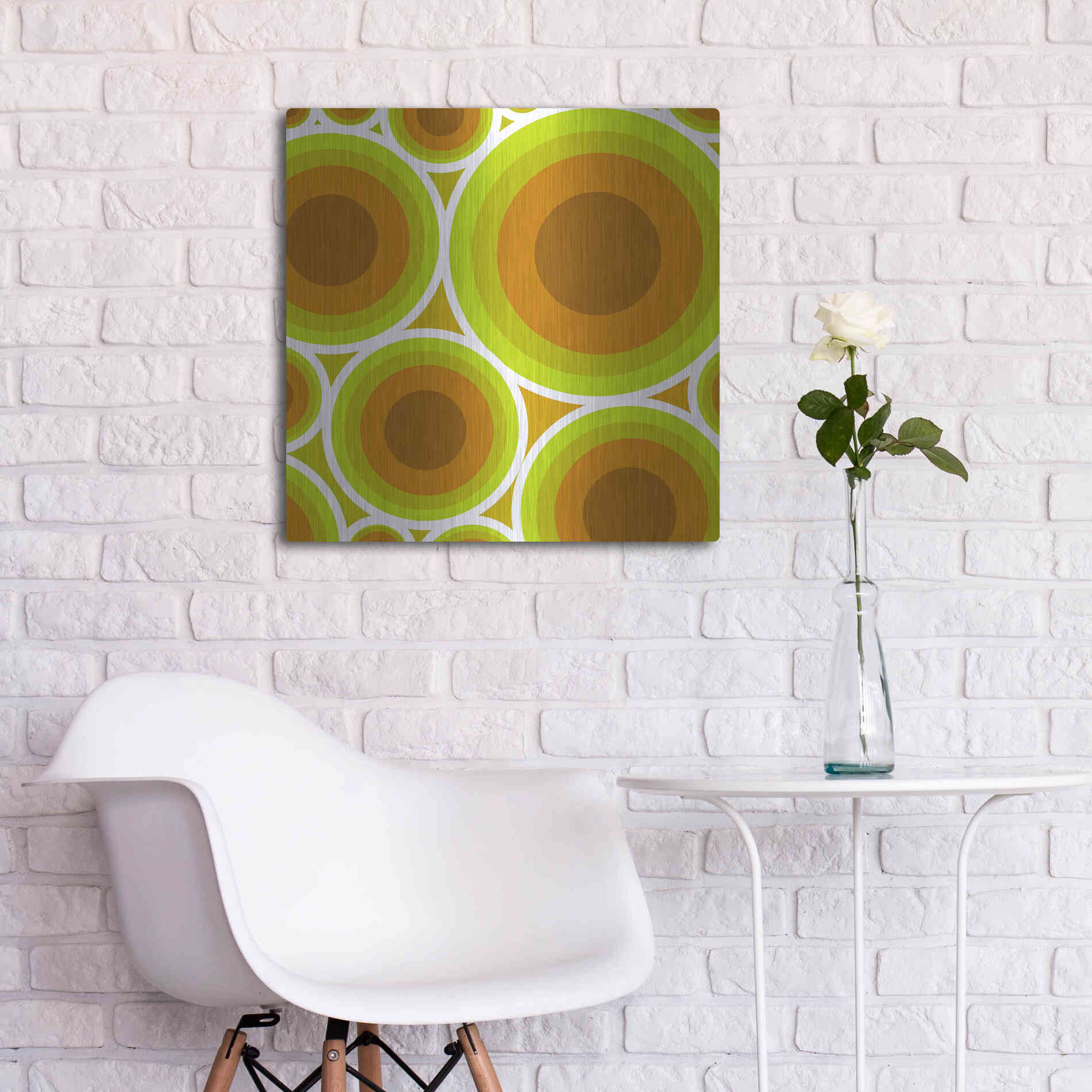 Luxe Metal Art 'Circles 2' by GraphINC, Metal Wall Art,24x24