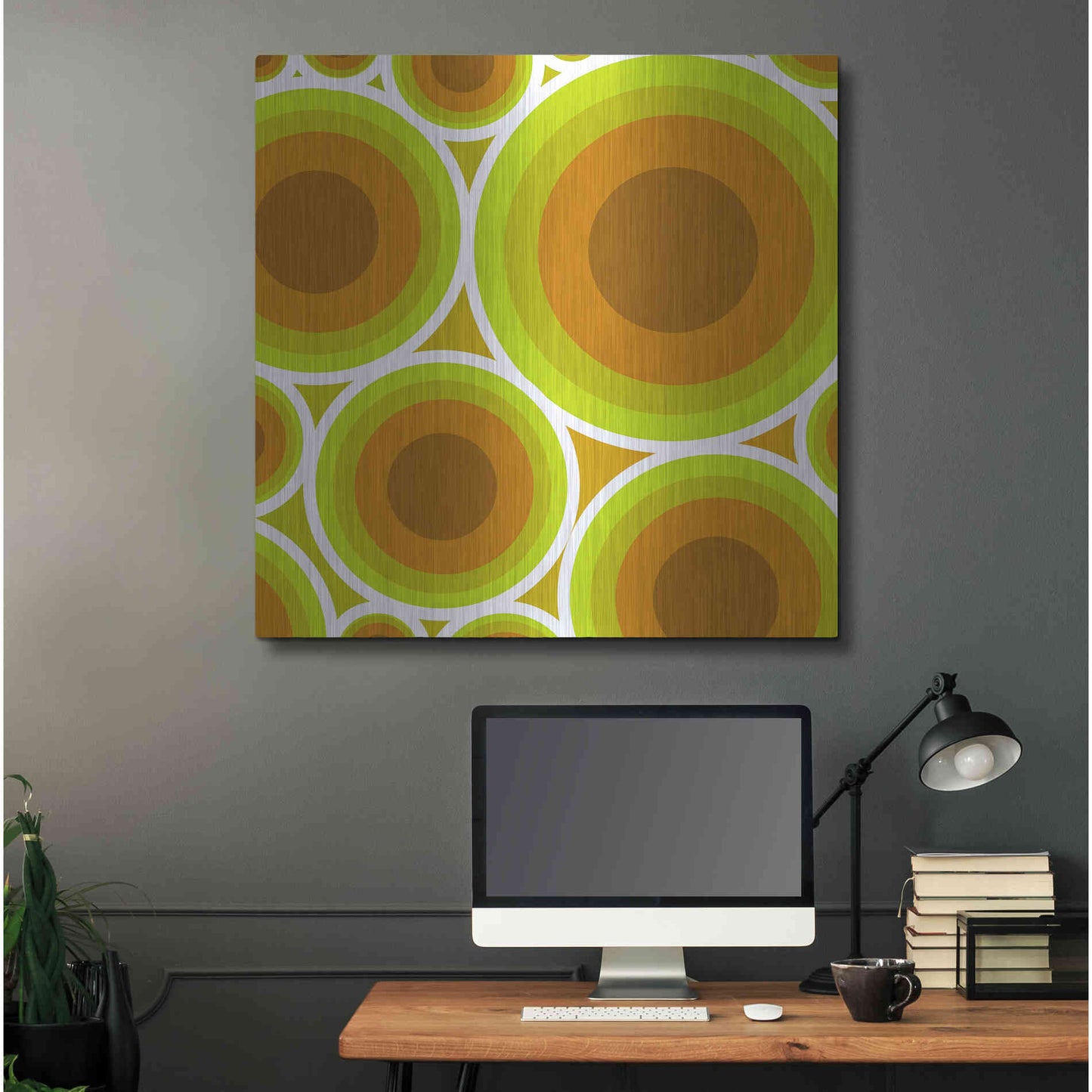 Luxe Metal Art 'Circles 2' by GraphINC, Metal Wall Art,36x36