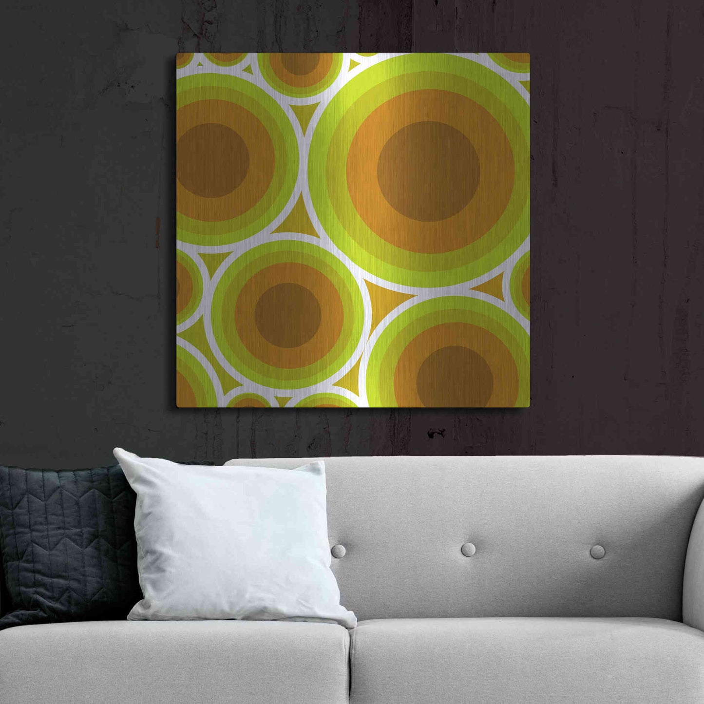 Luxe Metal Art 'Circles 2' by GraphINC, Metal Wall Art,36x36