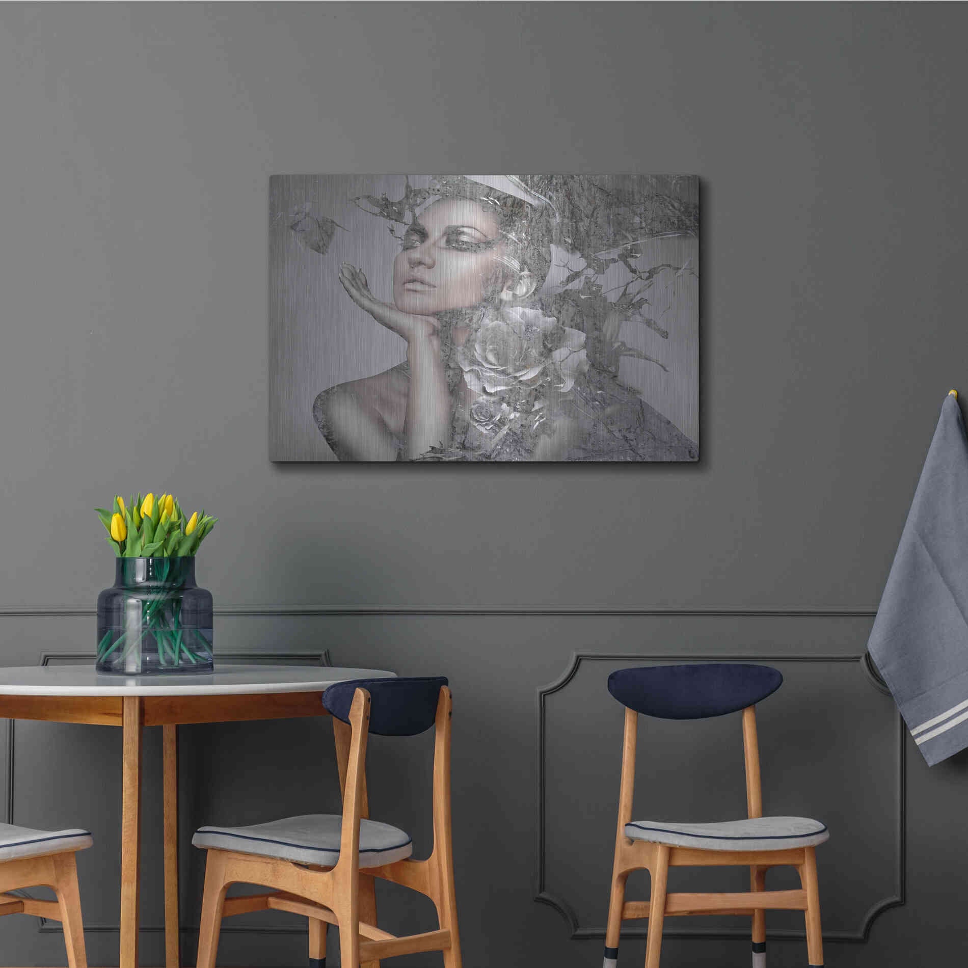 Luxe Metal Art 'Cool Grey' by GraphINC, Metal Wall Art,36x24