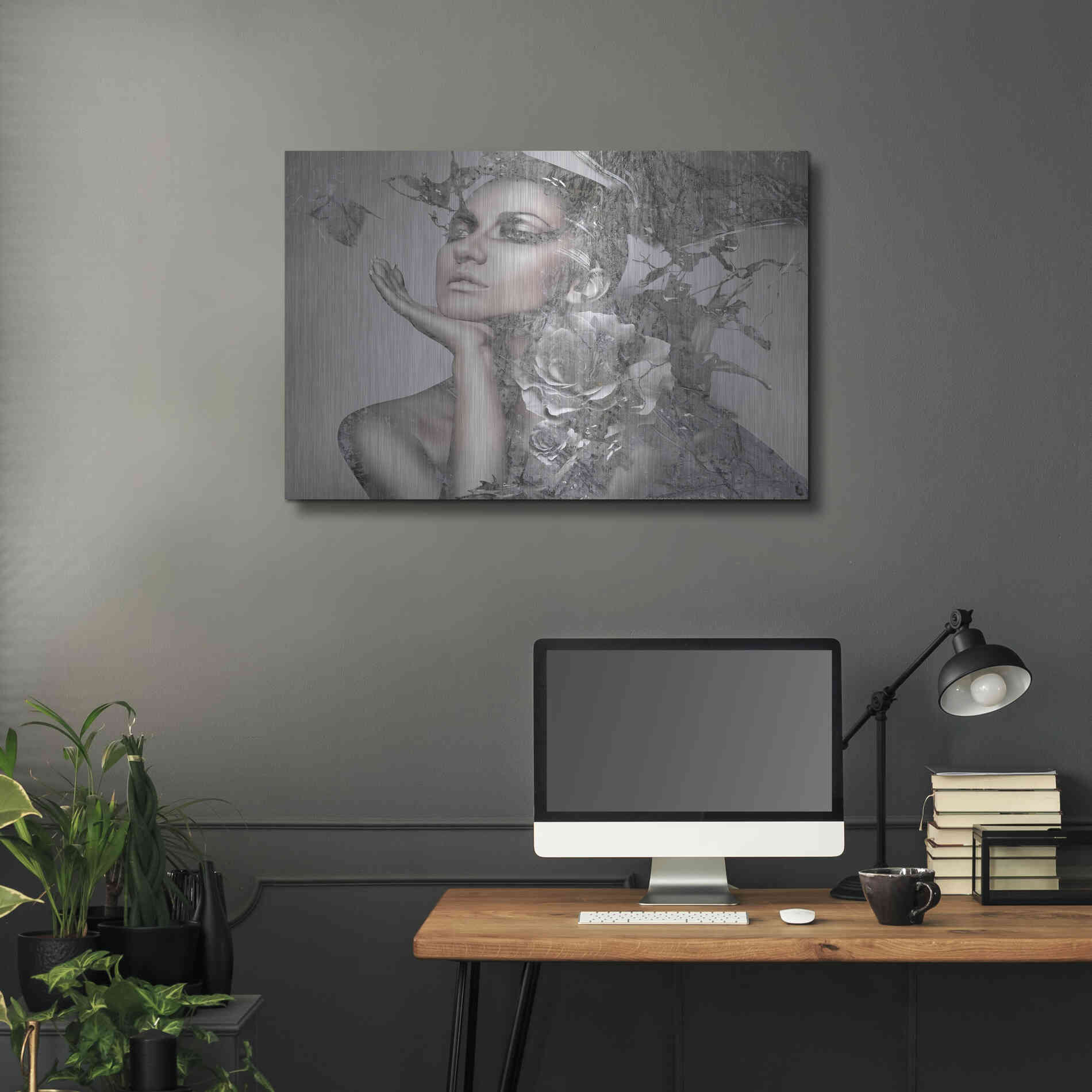 Luxe Metal Art 'Cool Grey' by GraphINC, Metal Wall Art,36x24