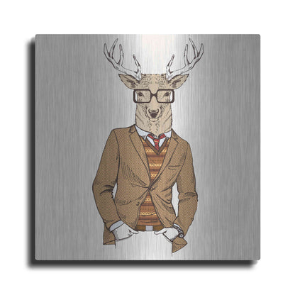 Luxe Metal Art 'Deer-man 1' by GraphINC, Metal Wall Art