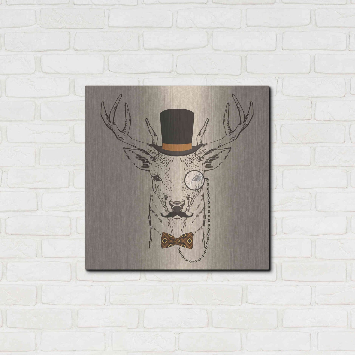 Luxe Metal Art 'Deer-man 2' by GraphINC, Metal Wall Art,24x24