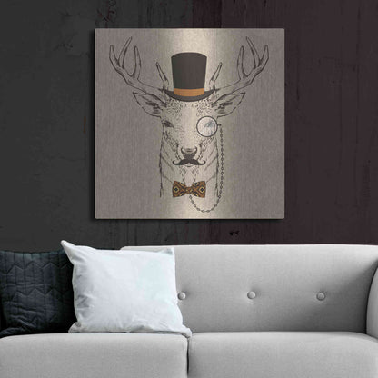 Luxe Metal Art 'Deer-man 2' by GraphINC, Metal Wall Art,36x36